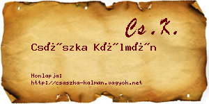 Császka Kálmán névjegykártya