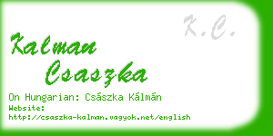 kalman csaszka business card